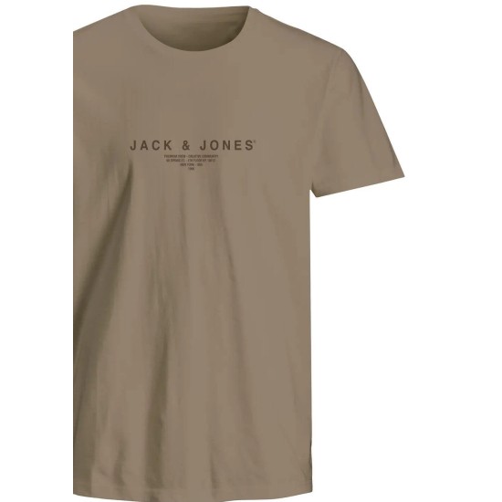 Jack & Jones 12276646 GREIGE T-shirt με λογότυπο 