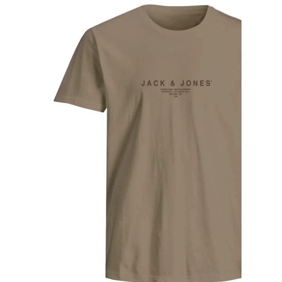 Jack & Jones 12276646 GREIGE T-shirt με λογότυπο 