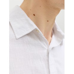 JACK&JONES 12289174 WHITE Λινό πουκάμισο 