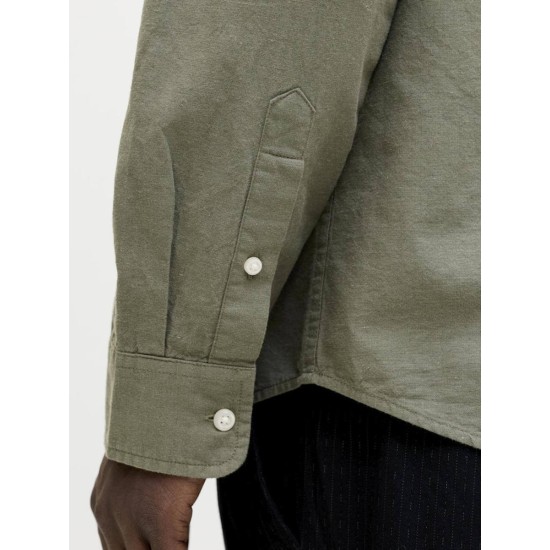 JACK&JONES 12288601 DUSTY OLIVE Λινό mao πουκάμισο JACK&JONES 12288601 DUSTY OLIVE Λινό mao πουκάμισο