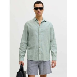 JACK&JONES 12289174 Granite Green Λινό πουκάμισο 