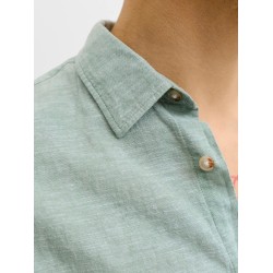 JACK&JONES 12289174 Granite Green Λινό πουκάμισο 