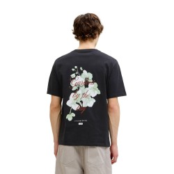 JACK&JONES 12288091 BLACK  T-shirt με πίσω τύπωμα