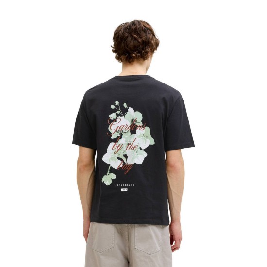 JACK&JONES 12288091 BLACK  T-shirt με πίσω τύπωμα