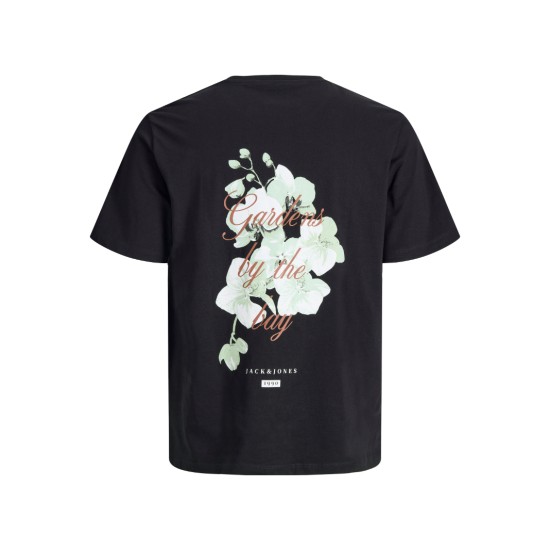 JACK&JONES 12288091 BLACK  T-shirt με πίσω τύπωμα