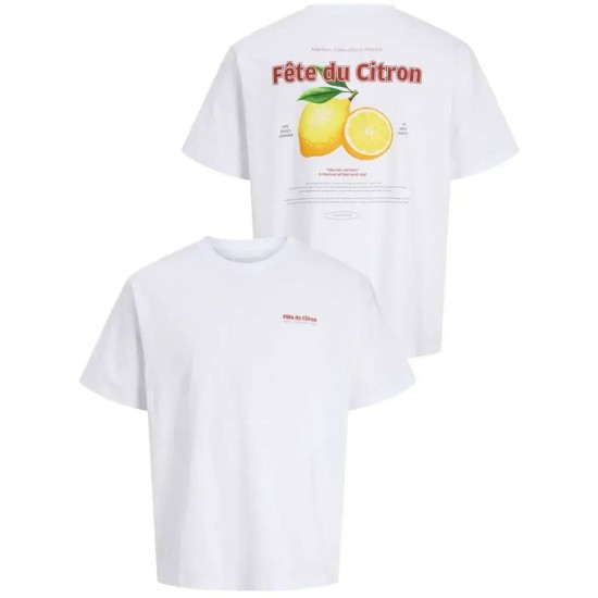 JACK&JONES 12288350 BRIGHT WHITE T-Shirt με πίσω τύπωμα JACK&JONES 12288350 BRIGHT WHITE T-Shirt με πίσω τύπωμα