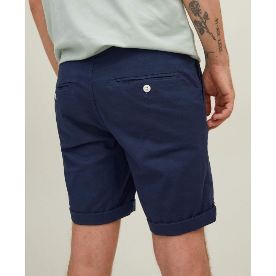 JACK&JONES 12210139 NAVY Βερμούδα Λινή