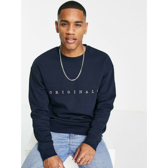 JACK&JONES 12204796 NAVY ΦΟΥΤΕΡ ΜΕ ΛΑΙΜΟΚΟΨΗ