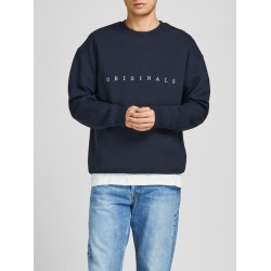 JACK&JONES 12204796 NAVY ΦΟΥΤΕΡ ΜΕ ΛΑΙΜΟΚΟΨΗ