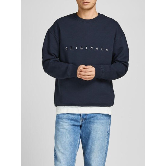 JACK&JONES 12204796 NAVY ΦΟΥΤΕΡ ΜΕ ΛΑΙΜΟΚΟΨΗ