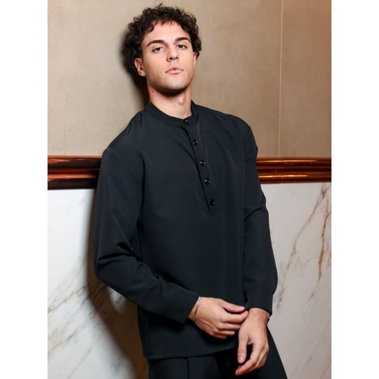 Ανδρική mao πουκαμίσα MAKAN 270-940 BLACK