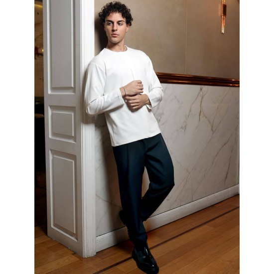 Ανδρική μπλούζα μακρυμάνικη MAKAN 270-301 WHITE