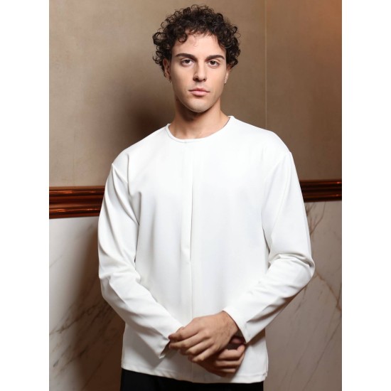 Ανδρική μπλούζα μακρυμάνικη MAKAN 270-301 WHITE