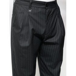 MAKAN 210-972 BLACK Παντελόνι με ρίγα