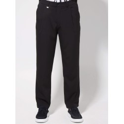 MAKAN 210-715 BLACK Παντελόνι με λάστιχο και πιέτα