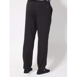 MAKAN 210-715 BLACK Παντελόνι με λάστιχο και πιέτα
