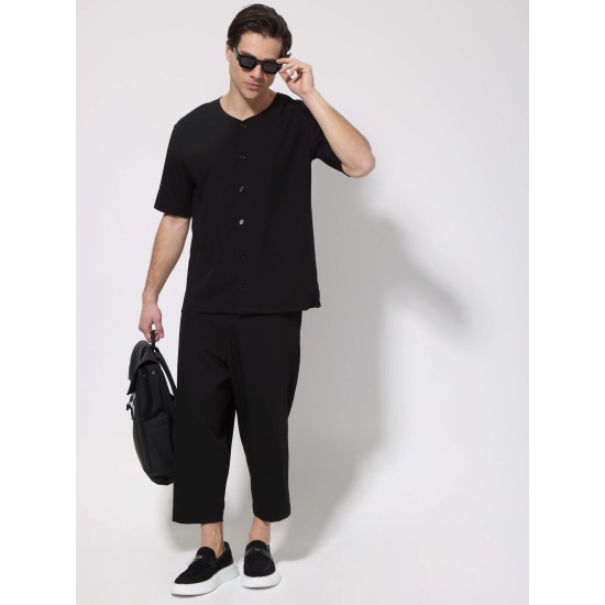 MAKAN 210-425 BLACK Παντελόνι με λάστιχο στη μ΄έση 