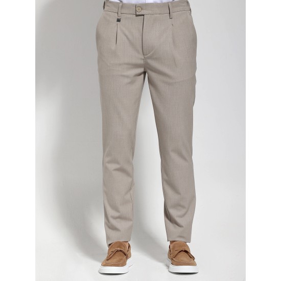 MAKAN 210-930-2 SAND Παντελόνι με πιέτα 
