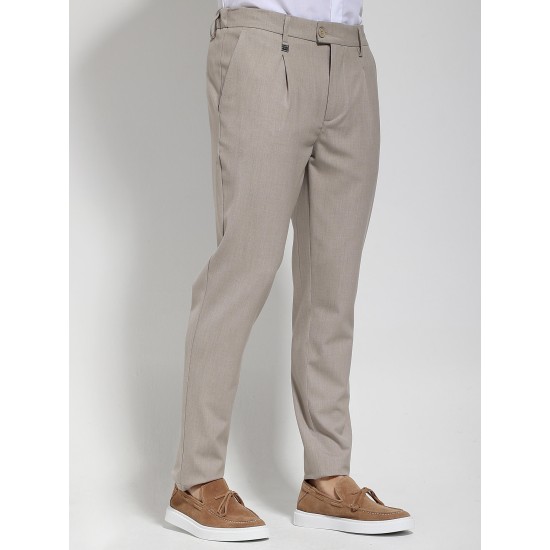 MAKAN 210-930-2 SAND Παντελόνι με πιέτα 