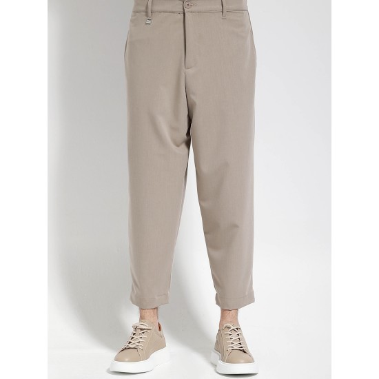 MAKAN 210-425 BEIGE Παντελόνι με λάστιχο στη μ΄έση 