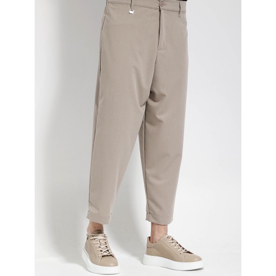 MAKAN 210-425 BEIGE Παντελόνι με λάστιχο στη μ΄έση 