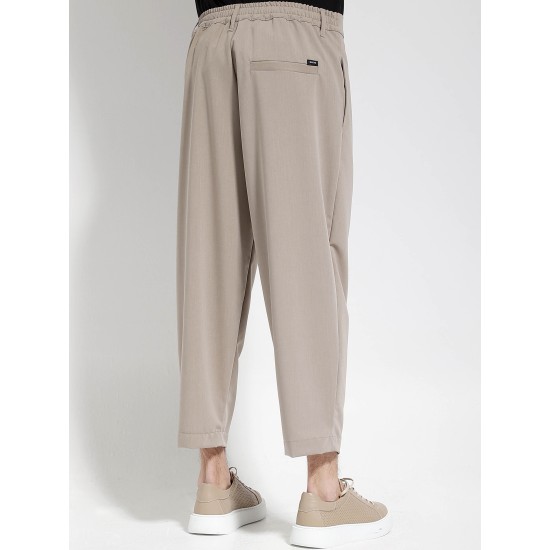 MAKAN 210-425 BEIGE Παντελόνι με λάστιχο στη μ΄έση 