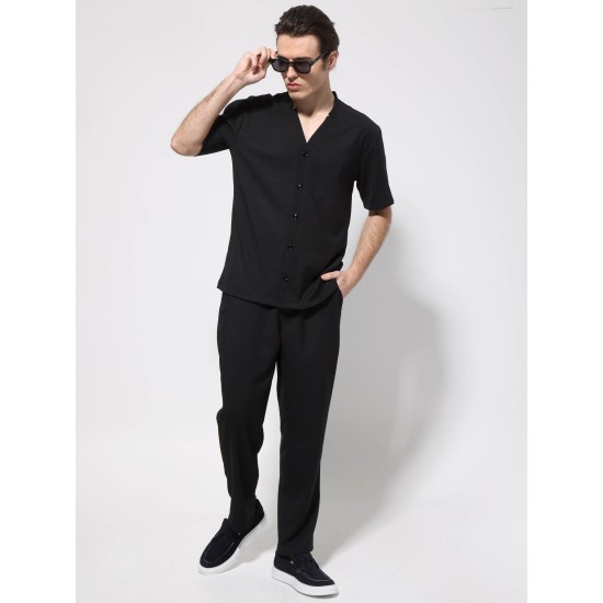 MAKAN 250-715 BLACK Κοντομάνικο πουκάμισο 