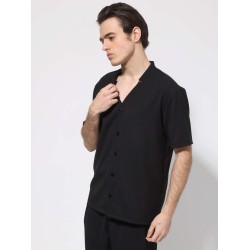 MAKAN 250-715 BLACK Κοντομάνικο πουκάμισο 