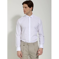 MAKAN 250-165 WHITE Πουκάμισο κοστουμιού με πατιλέτα