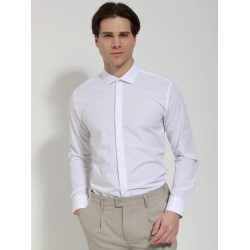 MAKAN 250-165 WHITE Πουκάμισο κοστουμιού με πατιλέτα