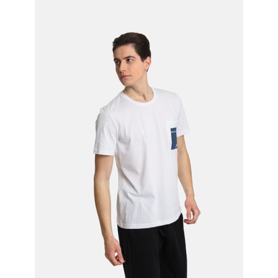 Ανδρικό T-shirt PACO&CO 2431042 WHITE Κανονική γραμμή- Cotton