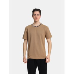 Ανδρικό T-shirt πικέ PACO&CO 2431095 CAMEL-Κανονική γραμμή