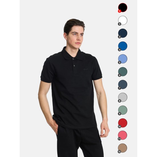Ανδρική Μπλούζα Polo PACO&CO 2431830 BLACK -Κανονική γραμμή