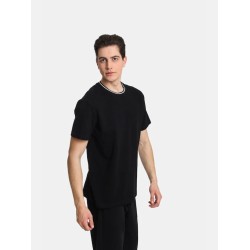 Ανδρικό T-shirt πικέ PACO&CO 2431095 BLACK-Κανονική γραμμή