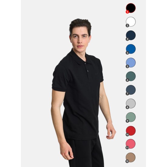 Ανδρική Μπλούζα Polo PACO&CO 2431830 BLACK -Κανονική γραμμή