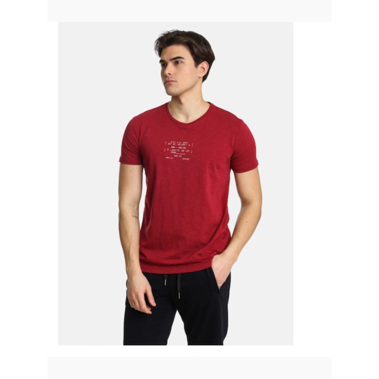 Ανδρικό T-shirt PACO&CO 2431032 BORDEAUX-Κανονική γραμμή