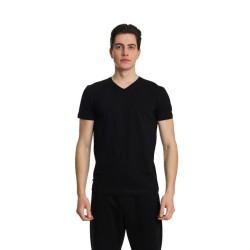 Ανδρικό T-shirt PACO&CO 2431811 BLACK Slim Fit- Lycra