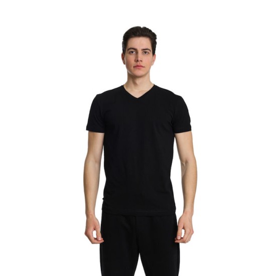 Ανδρικό T-shirt PACO&CO 2431811 BLACK Slim Fit- Lycra