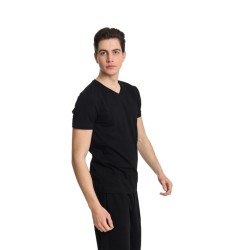 Ανδρικό T-shirt PACO&CO 2431811 BLACK Slim Fit- Lycra