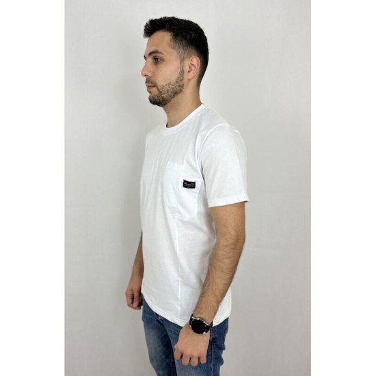 Ανδρικό T-shirt PACO&CO 2431059 WHITE Κανονική γραμμή- Cotton