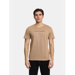 Ανδρικό T-shirt με Λογότυπο PACO&CO 2431031 CAMEL-Κανονική γραμμή