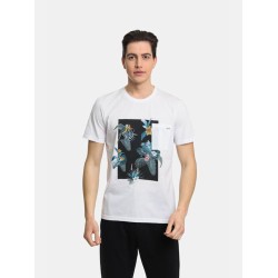 Ανδρικό T-shirt PACO&CO 2431047 WHITE Κανονική γραμμή- Cotton