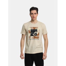 Ανδρικό T-shirt PACO&CO 2431046 BEIGE Κανονική γραμμή 