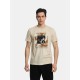 Ανδρικό T-shirt PACO&CO 2431046 BEIGE Κανονική γραμμή 