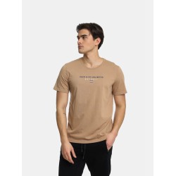 Ανδρικό T-shirt με Λογότυπο PACO&CO 2431031 CAMEL-Κανονική γραμμή