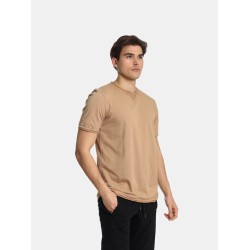 Ανδρικό T-shirt PACO&CO 2431056 CAMEL Κανονική γραμμή 
