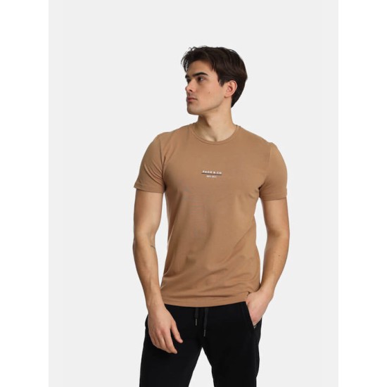 Ανδρικό T-shirt PACO&CO 2431002 CAMEL Slim Fit