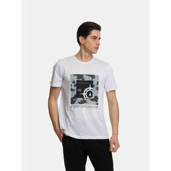 Ανδρικό T-shirt PACO&CO 2431046 WHITE Κανονική γραμμή 
