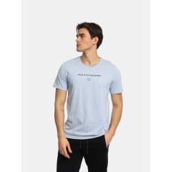 Ανδρικό T-shirt με Λογότυπο PACO&CO 2431031 CIEL-Κανονική γραμμή