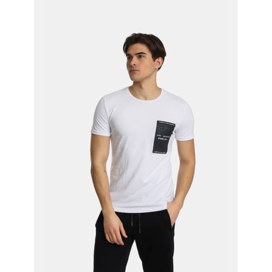 Ανδρικό T-shirt PACO&CO 2431007 WHITE Slim Fit - Cotton